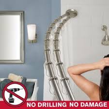 The Gripper Double Curved Shower Rod Shower Rod Shower Curtain Rods Double Shower Curtain Rod