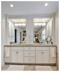 Furniture Adorable Design Bathroom Vanity Tower Cabinets Come With Rectangle Shape White Color Wooden Bathroo Bathroom Vanity Eclectic Bathroom Bathroom Decor