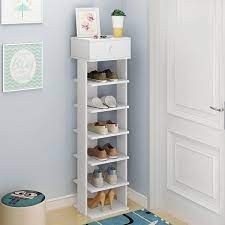 Use one or use several and stack them on top of each other to save floor space. 7 Tier Shoe Rack Entryway Shoe Tower Vertical Shoe Organizer Wooden Shoe Storage With Drawers 10x10 6x49 Inches Walmart Com Walmart Com