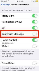 Enabling the settings to unlock android: How To Disable Reply To Message From Lock Screen In Ios Osxdaily
