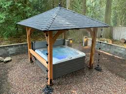 The steel frame with detail in black finish looks so beautiful which is perfect for. 22 Hot Tub Privacy Ideas For Every Budget