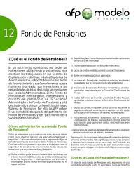 Aquí te detallamos todo lo que debes saber sobre esta afp, sus comisiones y cómo hacer fácilmente. 12 Fondo De Pensiones Afp Modelo