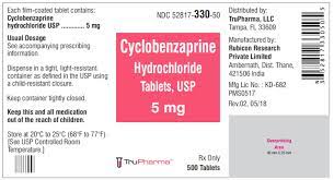 Cyclobenzaprine Hcl 5mg Tablets 120