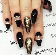 35 startling nail designs with diamonds; 18 Black Gold Nails Ideas Gold Nails Nails Nail Designs