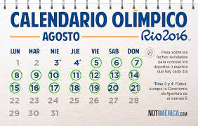 Saiba atletas em ação e disputas de medalhas. Calendario De Los Juegos Olimpicos Rio 2016