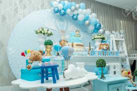 Brighten up your bar/bat mitzvah reception with neon colors! Boy S Birthday Party With Bluish Pastel Colors Decoration Decor Stock Photo Picture And Royalty Free Image Image 147266947