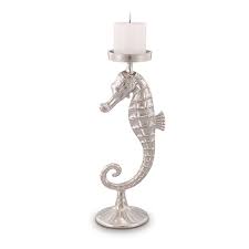 Touch device users, explore by touch or with swipe gestures. 17 Silver Seahorse Pillar Candle Holder Wilford Lee Home Accents
