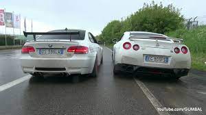very loud meisterschaft nissan r35 gt r vs bmw e92 m3 w supersprint exhaust