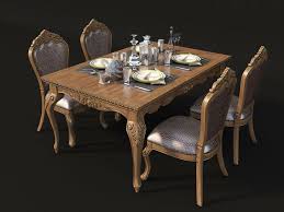 Dining Table Set Of Classic Design 3d Model Dinning Table Dinning Table Design Table And Chairs
