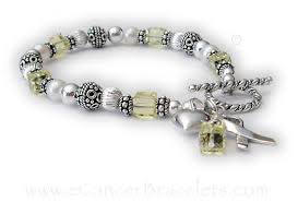 Symptoms include blood in the urine, pain with urination, and low back pain. Bladder Cancer Awareness Ribbon Bracelets