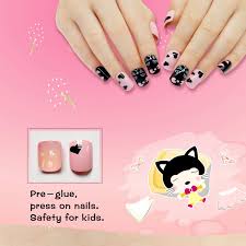 Amazon Com False Nails For Kids 24 Pcs Press On Girls Cute Fake Nails Tips Beauty Acrylic nails are strong, so you can use them like normal nails once they are properly applied.