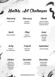 Monthly Art Challenges Ultimate List Brushwarriors See more ideas about art challenge, drawing challenge, challenges. monthly art challenges ultimate list