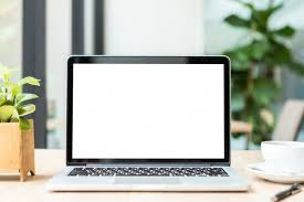 Mockup Of Laptop Computer With Empty Scr Premium Photo Freepik Photo Mockup Wallpaper Powerpoint Poster Background Design Coffee Cups