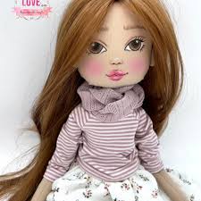 Handmade doll clothes with distressed denim