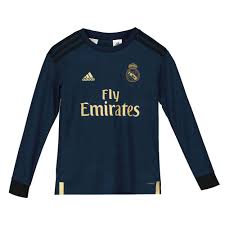 Traditionally, real madrid's away kits have almost always been blue, black or purple. Adidas Official Kids Real Madrid Cf Away Football Shirt Jersey 19 20 Long Sleeve Ebay