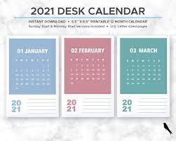 This is the year of new beginnings, so let's get you started with our calendar and planner! 2021 Printable Monthly Calendar Modern Rainbow Color Block 12 Month Desk Calenda Home Organizing Sunday Start Monday Start Calendars Monthly Calendar Printable Printable Calendar Template Printable Calendar