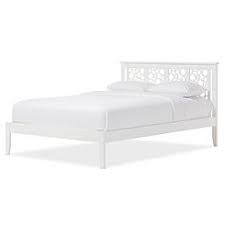Devan dark grey and walnut queen platform bed. Baxton Studio Beds Solid Wood Sears