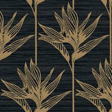 Birds wallpapers, your #1 source for birds desktop wallpapers and backgrounds. Tc2674 Tropical Wallpaper Black Gold Bird Of Paradise Wallpaper