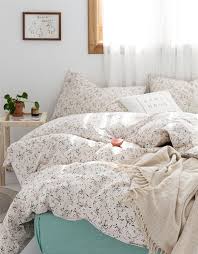 fresh flowers 100 cotton high grade beige duvet cover floral romantic comforter quilt cover warming bedding sets girls students dorm decor beige duvet covers bedroom decor duvet covers floral