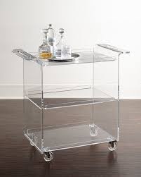 Neiman Marcus Nicole Acrylic Bar Cart Goldener Servierwagen Barwagen Teewagen
