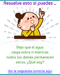 Desafios mentales divertidos pasatiempos matematicos. Acertijos Para Whatsapp Dejo Que El Agua Caiga Sobre Ti Mientras Todos Los Demas Permanecen Secos Acertijos Mentales Enigmas Acertijos Acertijos Divertidos