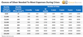 how much gold and silver is needed for financial crises