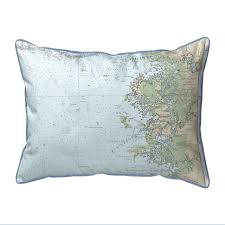 crystal river florida nautical chart 24 x 20 pillow