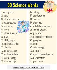 Dark matter is mainly earned from trips through the black hole. 30 Science Words List Science Vocabulary English Vocabs