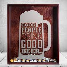 Large Beer Cap Shadow Box Beer Quote Engraving Zazzle Com Beer Cap Shadow Box Shadow Box Beer Caps