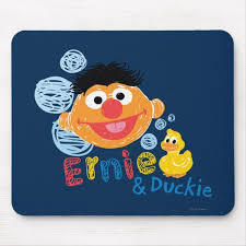 Ernie And Duckie Bubbles Mouse Pad Zazzle Com Bubble Mouse Ducky Fun Mouse Pad