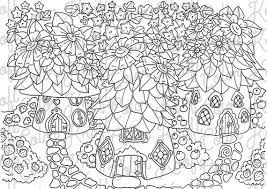 Coloring isn't just for kids anymore. Fairy Garden Coloring Page House Of Fairies Digital Etsy