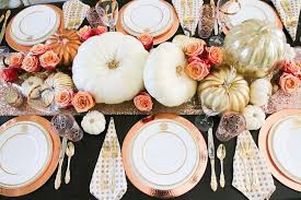 How To Set An Elegant Rose Gold Fall Table Rose Gold Table Setting Thanksgiving Table Settings Thanksgiving Dinner Table Setting