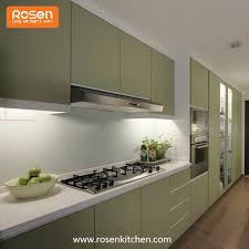 China Customized Modern Green Color Best Spray Hand Painted Flat Pack Kitchen Cupboards Wood Cabinets Manufacturers And Suppliers Factory Direct Wholesale Rosen