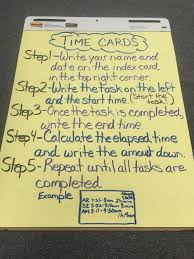 Anchor Chart Time Card Elapsed Time For Third Grade Math