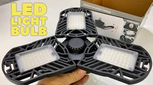 Super Bright 6000lm Deformable Garage Light With Led Panels Review Youtube