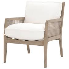 Elias Coastal Beach White Performance Oak Wood Arm Chair Club Chairs Wood Arm Chair Furniture