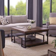 Better homes and gardens coffee table with solid wood feet assembly required Better Homes Gardens Elliot Square Coffee Table Natural Wooden Finish Walmart Com Coffee Table Coffee Table Square Home Living Room
