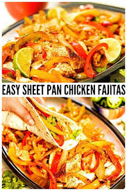Sheet Pan Chicken Fajita Recipe With Images Easy Fajita Recipe Chicken Fajitas Fajita Recipe