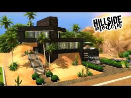 Modern Hillside House With Terrain Tools The Sims 4 Speed Build Youtube Hillside House Sims Building House On A Hill