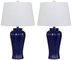 Free shipping & free returns* more like this avon blue and white porcelain urn table lamp $ 349.91. Eunice Navy Blue Ribbed Ceramic Table Lamp Set Of 2 Decorist
