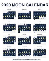 2020 Moon Calendar Moon Phase Calendar Moon Calendar Lunar Calendar