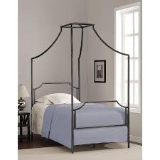 This cal king iron bed frame looks perfect in a master bedroom and is the best choice for tall people. Bailey Twin Size Grey Metal Canopy Bed