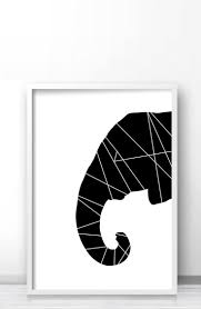 Black And White Wall Art Geometric Elephant Wall Art Print Digital Download Art Black And White Etsy Elephant Wall Art Elephant Print Art Flamingo Wall Art