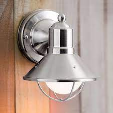 Here you will find nautical decor for every room in your coastal home, including the bedroom, kitchen, and your porch. Kichler Nautical Outdoor Wall Light In Brushed Nickel 9021ni Destination Lighting