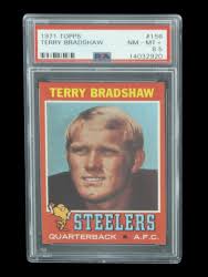 The offered specimen is just the fourth psa 9 we've brokered in our long tenure and boasts undeniable mint qualities throughout. Terry Bradshaw 1971 Topps 156 Rookie Card Psa Nm Mt 8 5