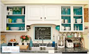 Painted kitchen cabinets painted kitchen cabinets colors glass. Open Cabinets With White Aqua Lime Green Silver Accents Mom 4 Real