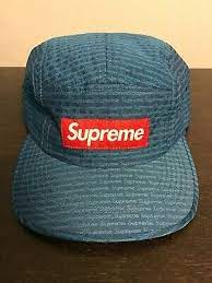 Sponsored Ebay Supreme Fw13 Red Box Logo Bogo Repeater 5 Panel Camp Cap Blue Box Logo Blue Cap