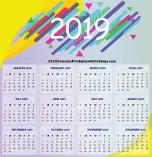 Blank Free 2019 Calendar Printable With Holidays Template Usa Uk Https 2019calendarprintablewithholidays Com