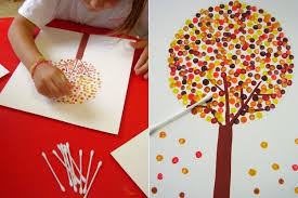 Punktemuster Mit Wattestabchen Malen Malen Mit Kindern Zeichentechniken Kinder Malen Ideen