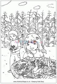 They're great for all ages. Picking Corn Colouring Page